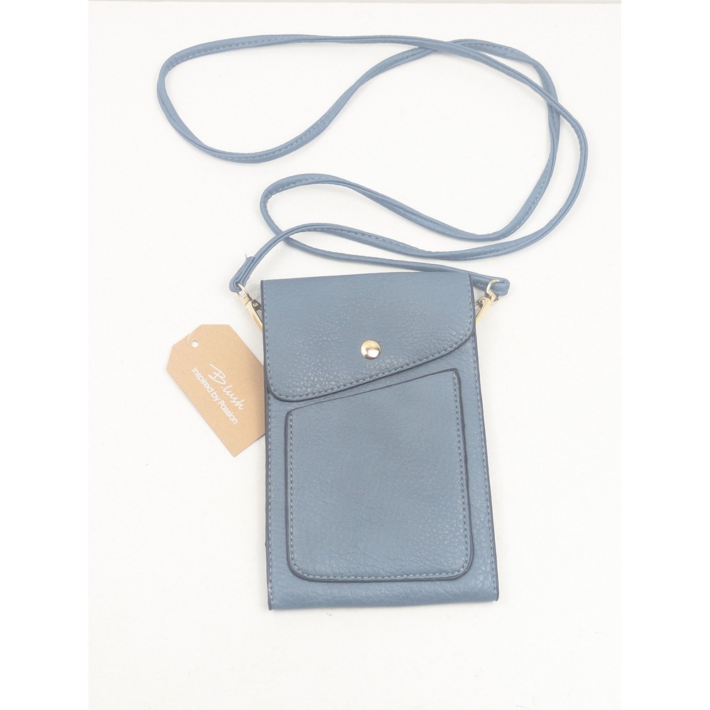 Blush Inspired‎ by Passion Blue Faux Leather Crossbody Phone Purse